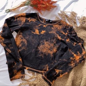 orange bleached crop top